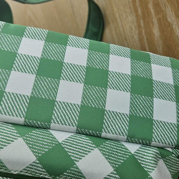 Kate Spade NWT Sam Icon Gingham Small Backpack w/ Leather Trim- Candy Grass - Picture 9 of 10